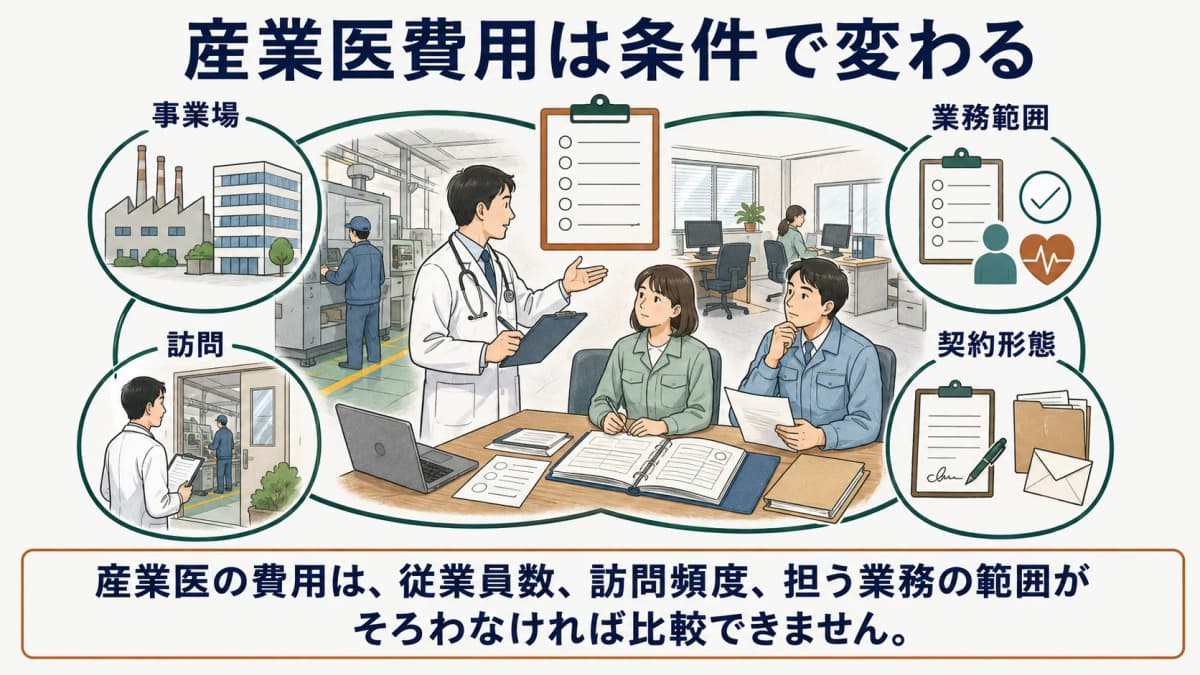 産業医の費用条件を事業場ごとに整理する実務担当者