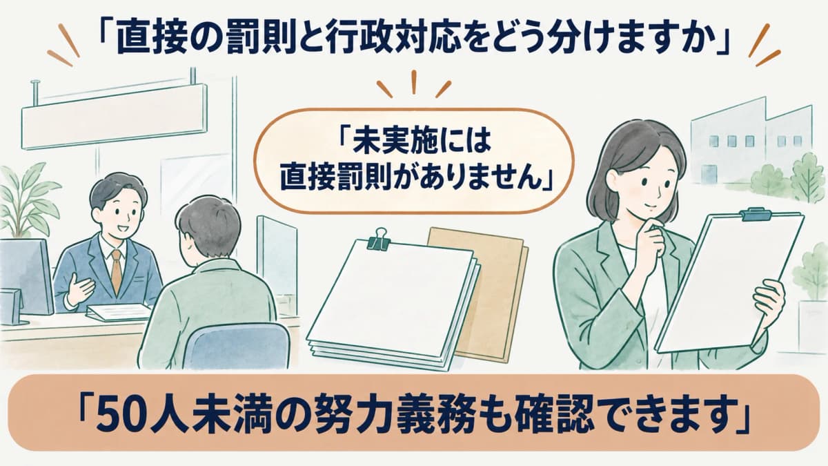 未実施の行政対応を確認する労働基準監督署の窓口と報告書