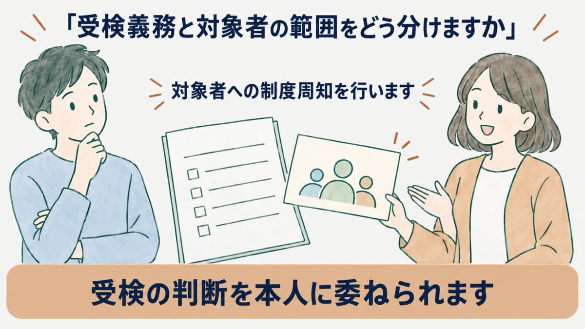 対象者への制度周知を行うストレスチェックの調査票と案内カード
