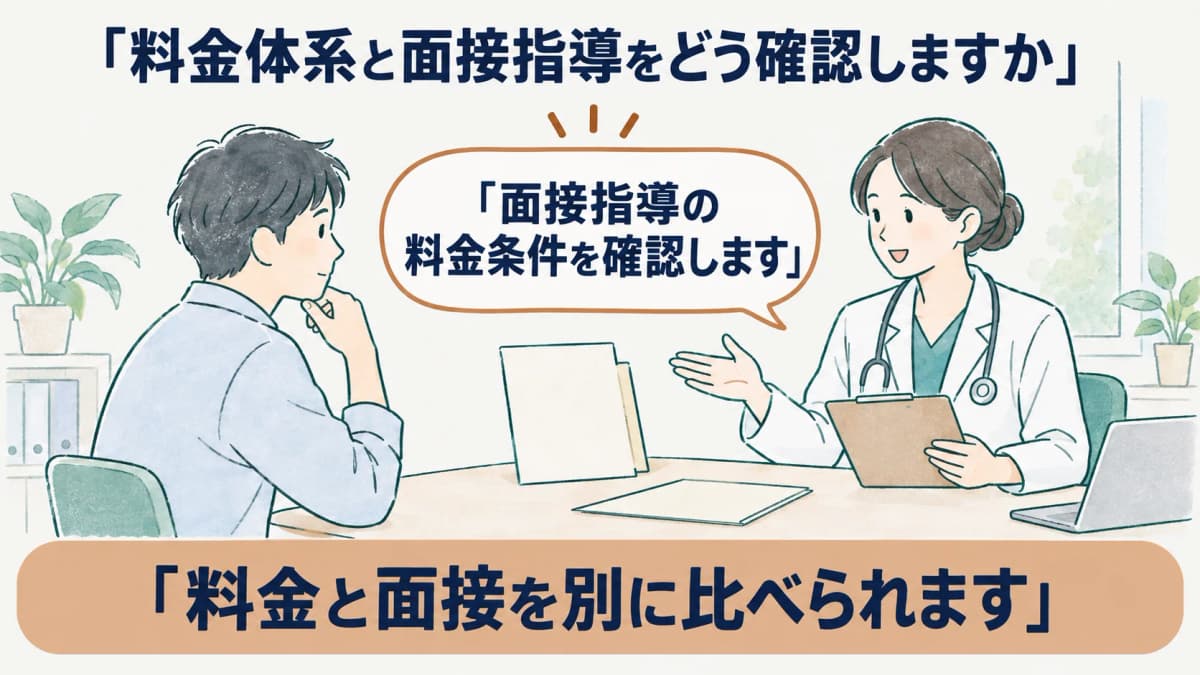 面接指導の料金条件を確認する説明書と面談