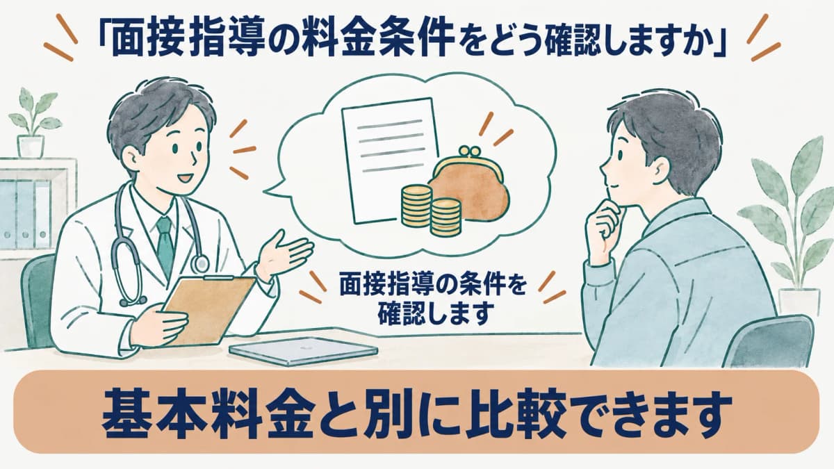 面接指導の料金条件を確認する面談と説明書
