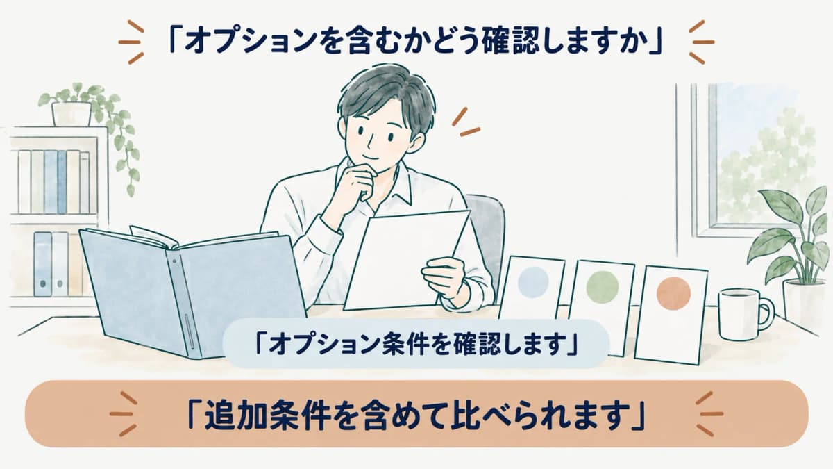 オプション条件を確認する料金説明書ファイルと追加条件